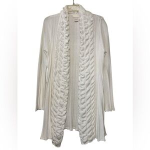 Christina Cream Ruffle Cardigan Sweater